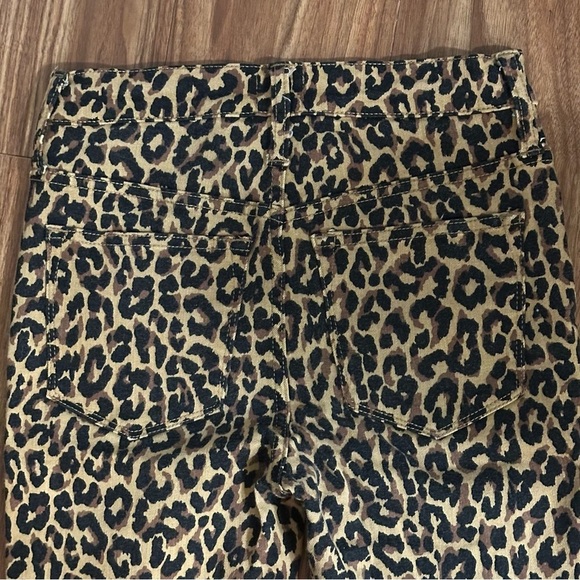 J. Crew Factory Leopard Animal Print 9” High-Rise Skinny Button Fly Jeans Sz 24 - Picture 10 of 12